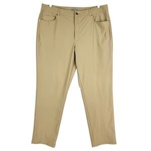 VRST Men's Stretch Tan Chino Pants Sz 40x32 Slim Straight Leg Zip/Button Closure